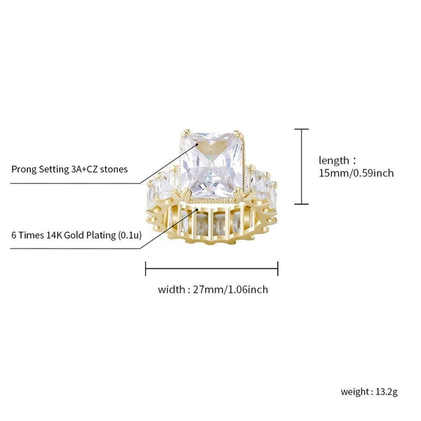 Square CZ Diamond Ring