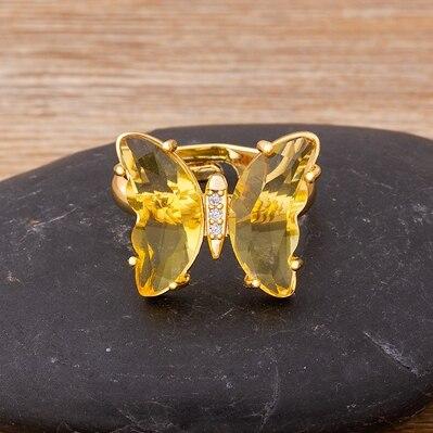 New Clear Crystal Adjustable Butterfly Ring