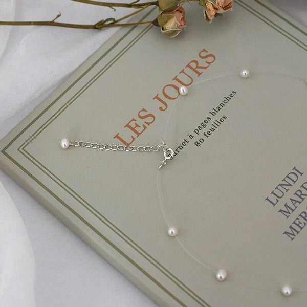 Natural Freshwater Pearl 925 Silver Choker Necklace For Fashion Women Minimalist Fine Jewelry Cute Accessories gift