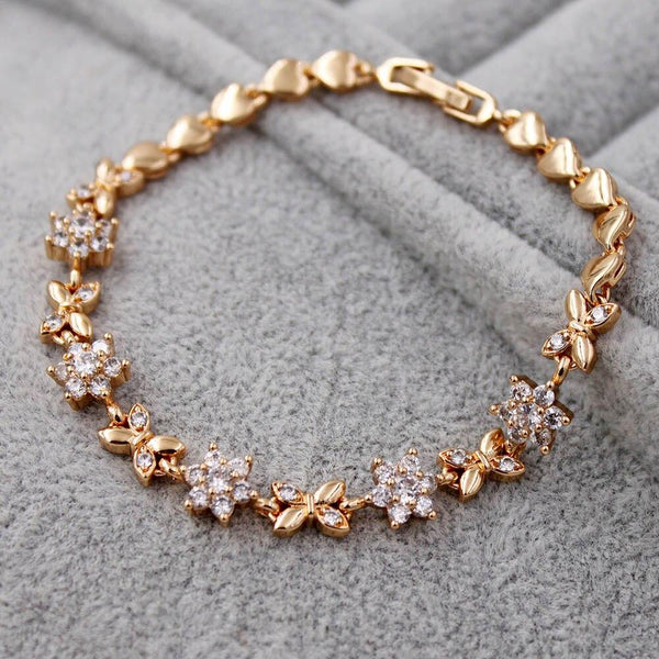 Fahion Waterdrop heart CZ Diamond  Bracelet Trendy Elegant Jewelry