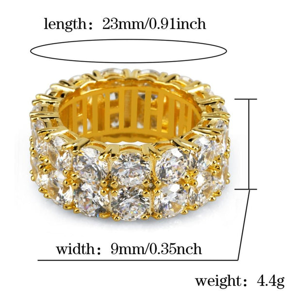 2 Row CZ Diamond Solitaire Ring