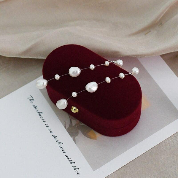 Natural Baroque Pearl Long Earrings 925 Sterling Silver Wedding Jewelry for Women 2021 New