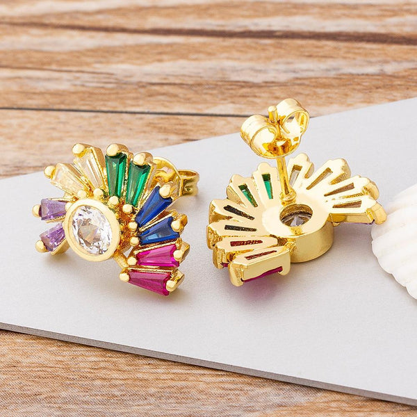 New Arrival Charm CZ Diamond Heart Stud Earrings