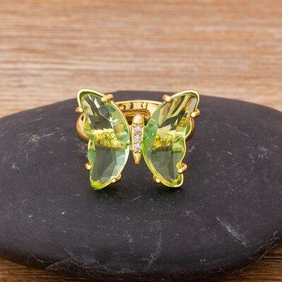 New Clear Crystal Adjustable Butterfly Ring