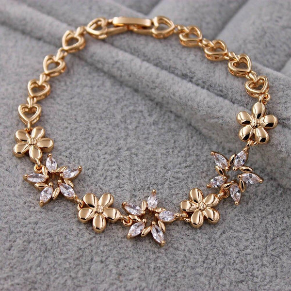Fahion Waterdrop heart CZ Diamond  Bracelet Trendy Elegant Jewelry