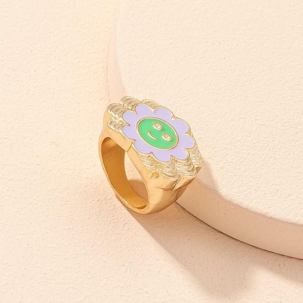 Y2K Cute Heart Flower Rings Metal Cloud Crystal Fashion Goth Punk Charms Rings Jewelry 90s Style New Gifts - 30% OFF Buy 2 or More No Code Required