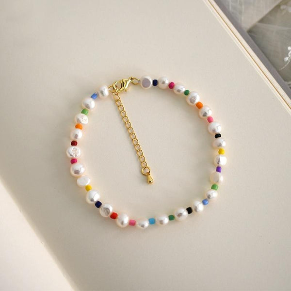 Natural freshwater pearl anklet Charm Anklet for Women Foot Bracelet Jewelry Minimalist Jewelry