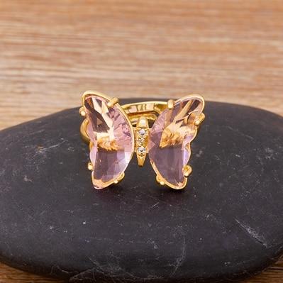 New Clear Crystal Adjustable Butterfly Ring