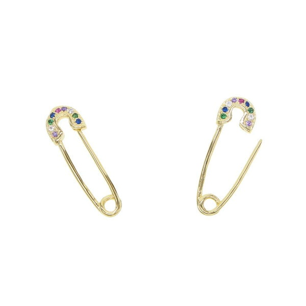 CZ Pin Earring New Design Lady Gift Gold Filled Simple Multi Piercing Jewelry A pair