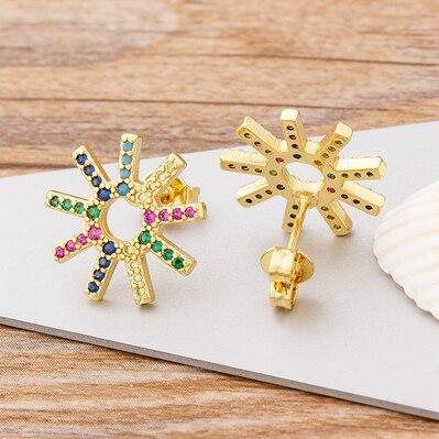 New Fashion Angel Wings CZ Diamond Stud Earrings