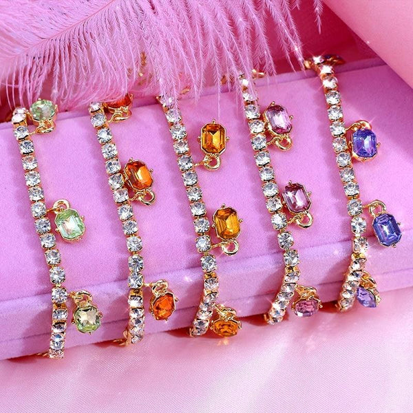 CZ Diamond Charm Bracelet