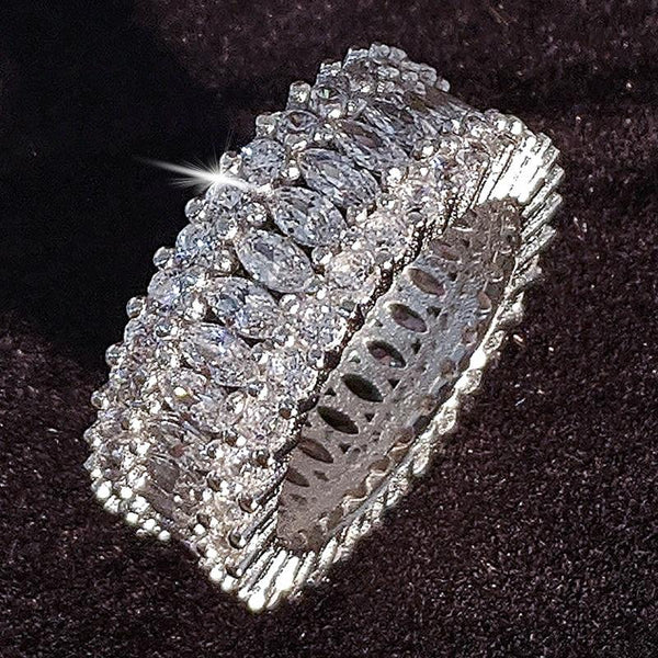 Luxury Wedding Band Eternity Ring For Women Big Gift For Ladies Love