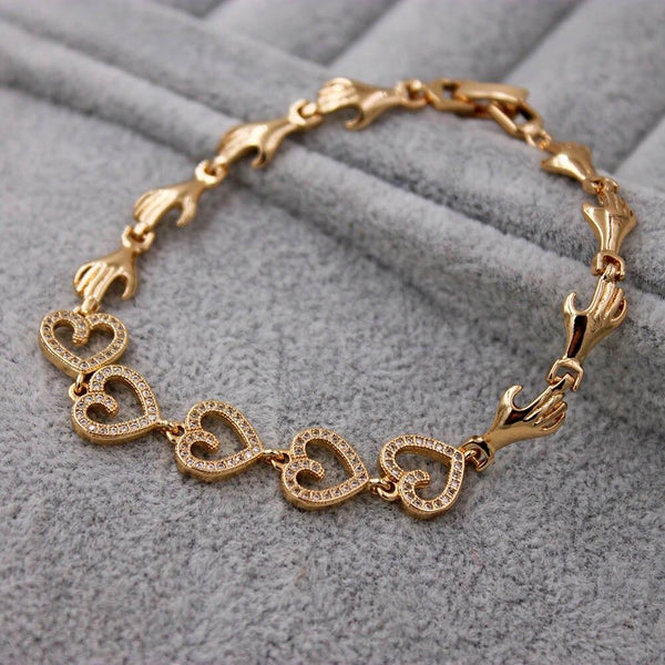 Fahion Waterdrop heart CZ Diamond  Bracelet Trendy Elegant Jewelry