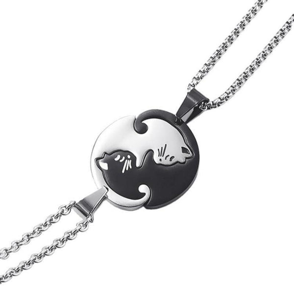 "You Complete Me" Cat Couple Necklace