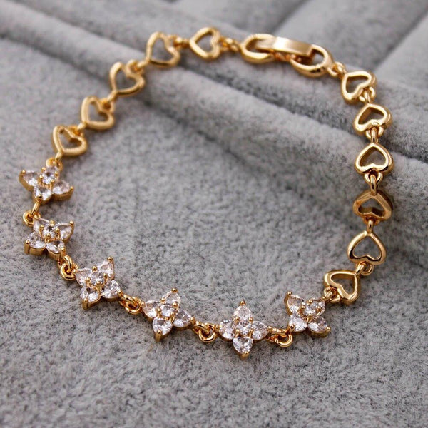 Fahion Waterdrop heart CZ Diamond  Bracelet Trendy Elegant Jewelry