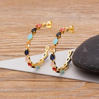 New Design luxury Flower Big Circle Rhinestone Earrings