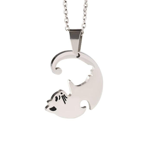 "You Complete Me" Cat Couple Necklace