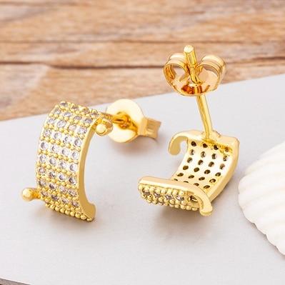 New Arrival Charm CZ Diamond Heart Stud Earrings