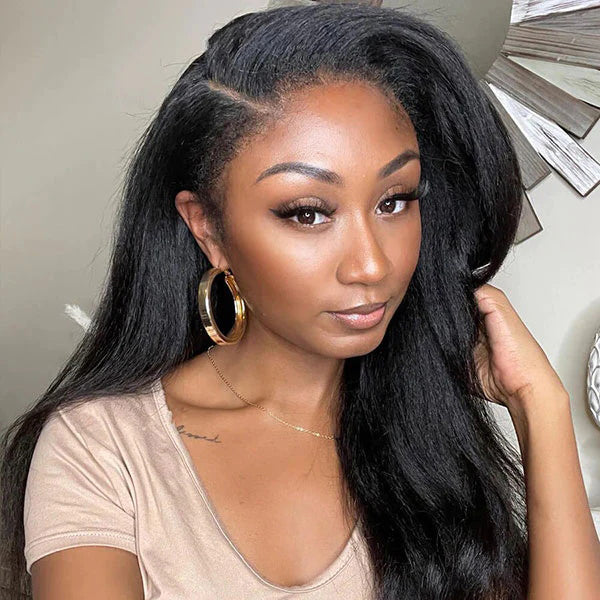 Type 4C Hairline Curly Hair Wig With Kinky Edges Realistic Curly Edges