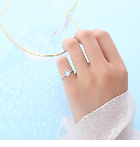 "Rainbow Unicorn" Sterling Silver Ring