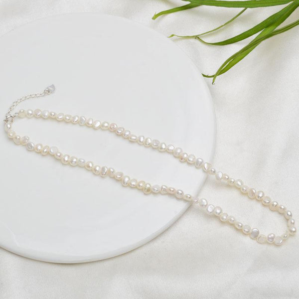 Women wedding 925 Silver Baroque pearl Jewelry Natural Freshwater Pearl Choker Necklace Clasp 2021 trend