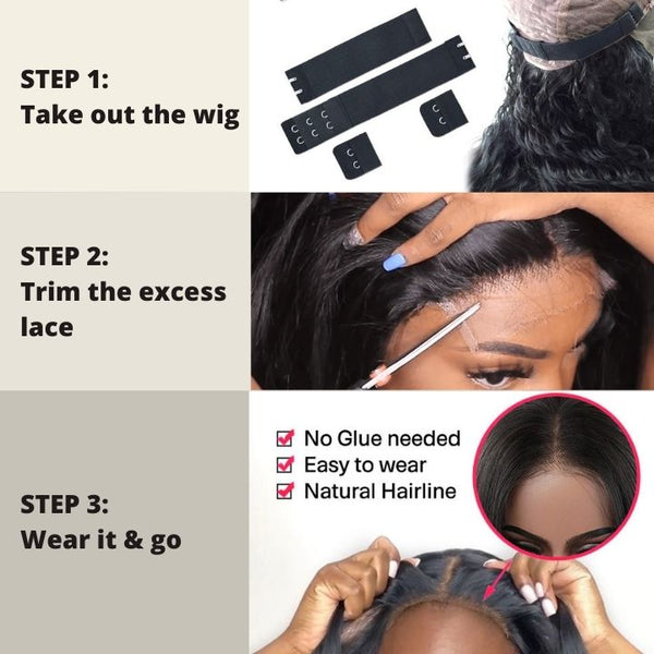 Caramel Brown Water Wave Lace Front Human Hair Wig Dark Root Lace Front Ombre Color Wig