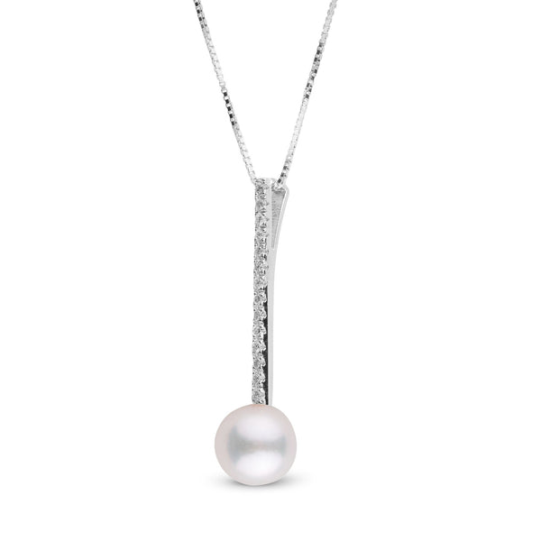 Diamond Bar Collection 6.5-7.0 mm Akoya Pearl Pendant