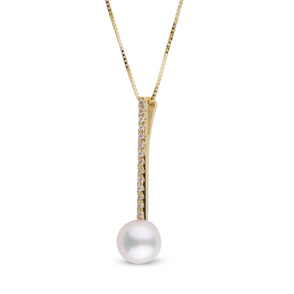 Diamond Bar Collection 6.5-7.0 mm Akoya Pearl Pendant