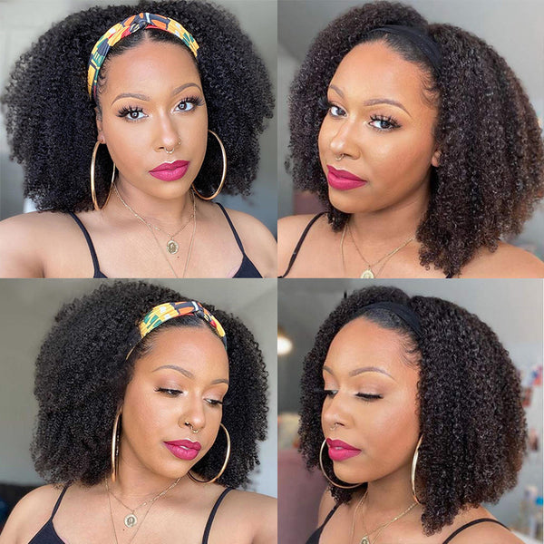 Afro Kinky Curly Headband Wig Glueless Wig Natural Curls