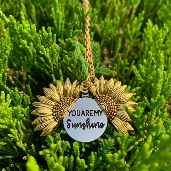 Sunflower Open Locket Statement Necklace with gift box