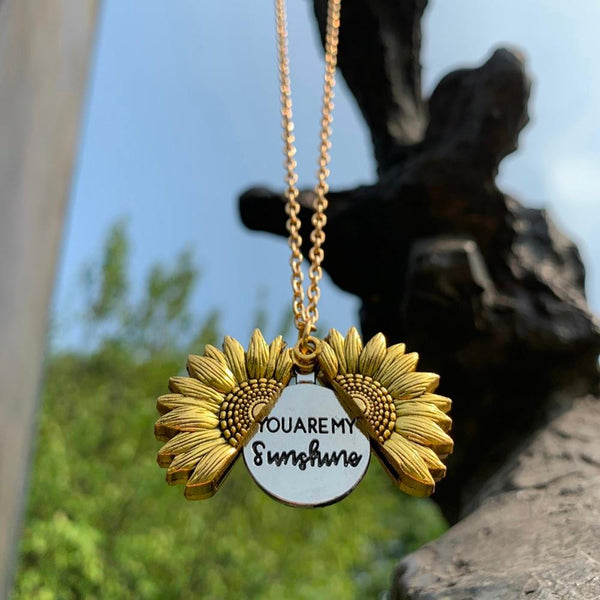 Sunflower Open Locket Statement Necklace with gift box