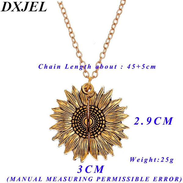 Sunflower Open Locket Statement Necklace with gift box