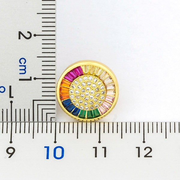 Circle Rainbow CZ Diamond Earring a Pair