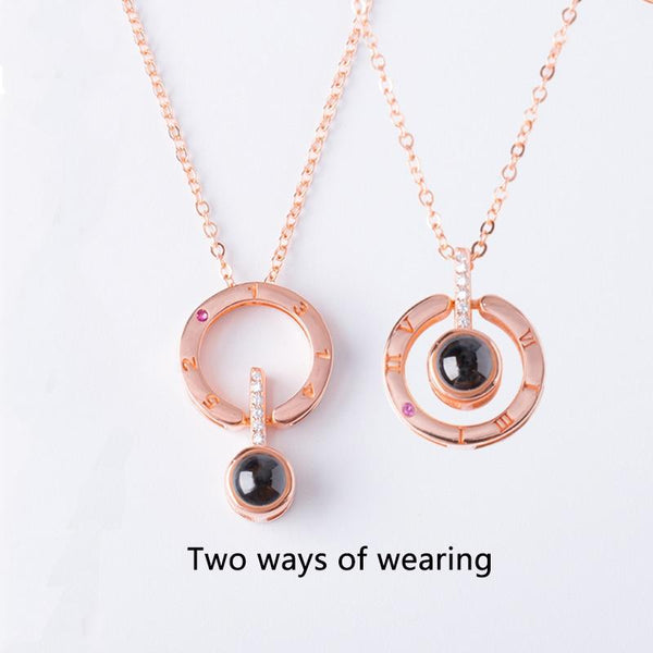 100 Language "I love You" projection Necklace