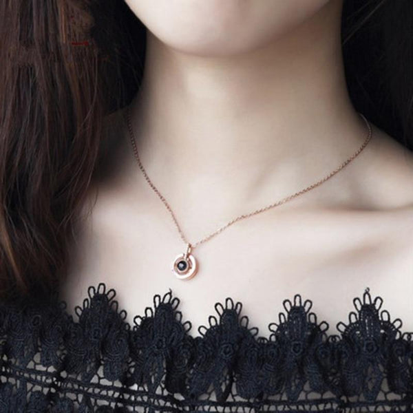 100 Language "I love You" projection Necklace