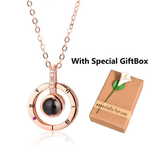100 Language "I love You" projection Necklace