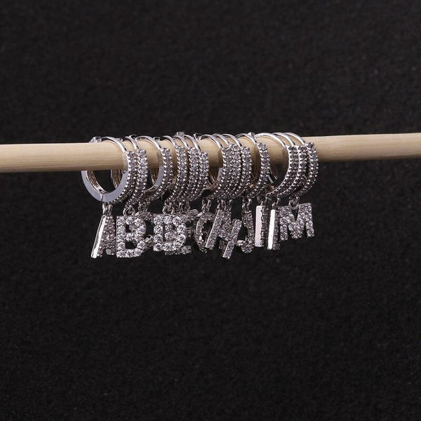 CZ Diamond Letter Cute Charm Earring 1pcs