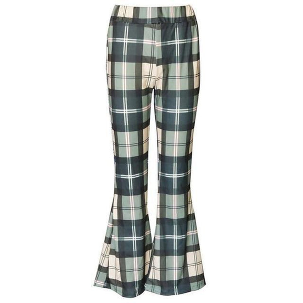 Liv - Vintage Plaid Bell Bottom Pants