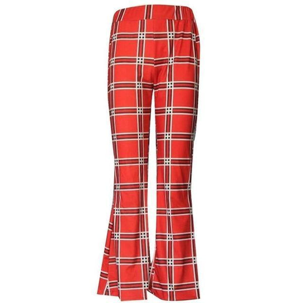 Liv - Vintage Plaid Bell Bottom Pants
