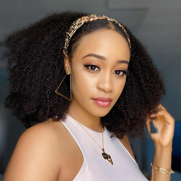 Afro Kinky Curly Headband Wig Glueless Wig Natural Curls