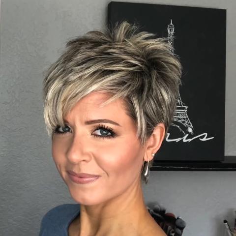 Casual Gradient Linen Gold Short Wig