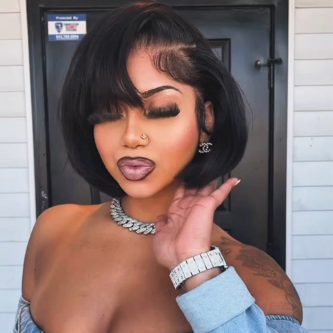 Glueless Straight Short Bob Wig Summer Wig Choice 4x4/13x4 Brazilian Hair Lace Wigs