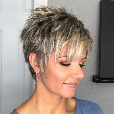 Casual Gradient Linen Gold Short Wig
