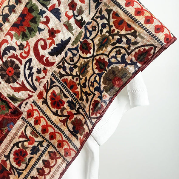 Nomadic style cotton and linen vintage 70cm scarf
