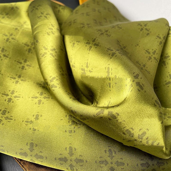 Avocado green contrasting silky satin scarf
