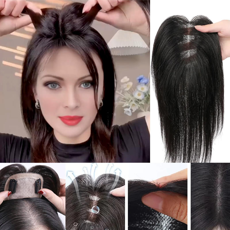 Best Breathable Real Hair Topper for Women Crown Topper No Bangs – seamiss