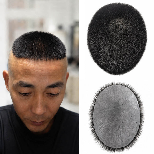 Viral Video Same Style Men’s Wig with Realistic Scalp, Natural-Looking Hairpiece for Southeast Asian Men（Buy One, Get One Free ）