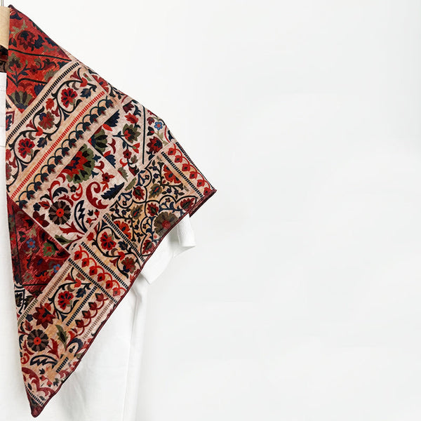 Nomadic style cotton and linen vintage 70cm scarf