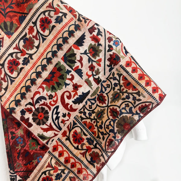 Nomadic style cotton and linen vintage 70cm scarf