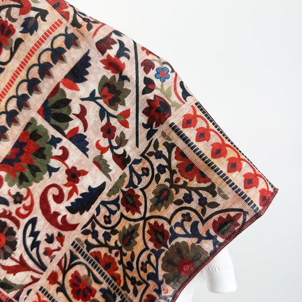 Nomadic style cotton and linen vintage 70cm scarf